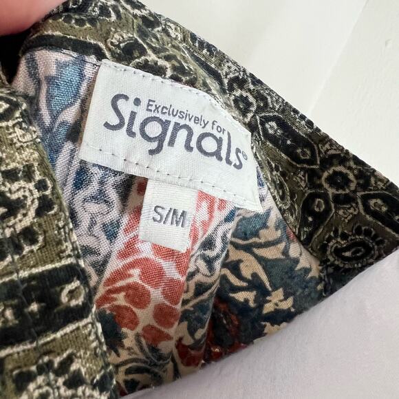 Signals Belted Kimono S/M Mixed Print Open Dolman Hippie India Bohemian Floral - Picture 8 of 8